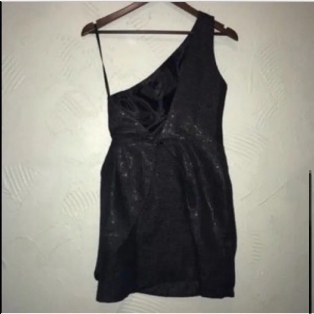 Ark & Co One Shoulder Black Cocktail Dress - Picture 4 of 6